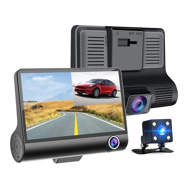 Camara Para Carro 3 Lentes DVR 1080p Full Hd Dash Cam 3 En 1